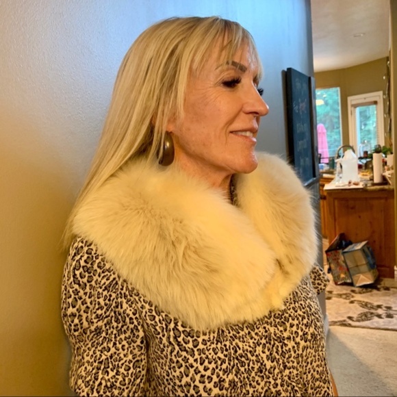 Authentic white fox fur collar wrap scarf style - Picture 5 of 9